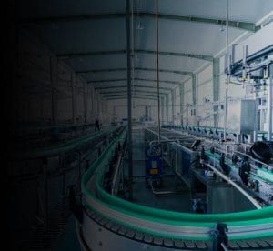Manufacturing plant with conveyor belt