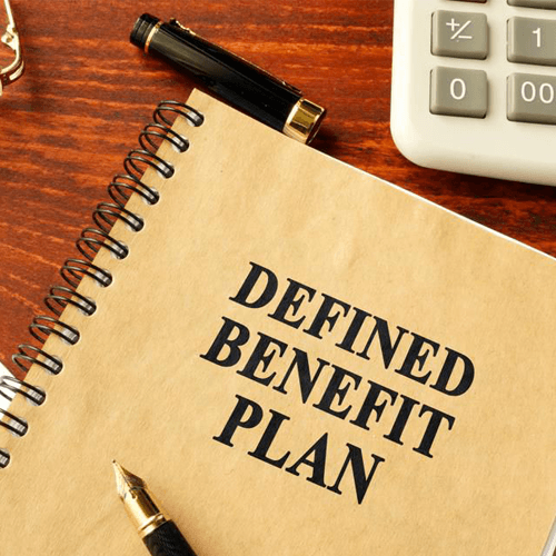 Defined Benefit Plan notebook with calculator