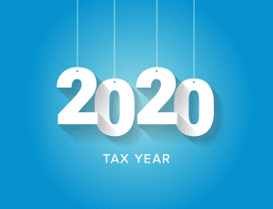 2020 Tax Year with blue background